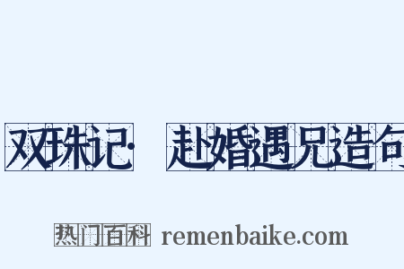 双珠记·赴婚遇兄造句是什么意思的图片